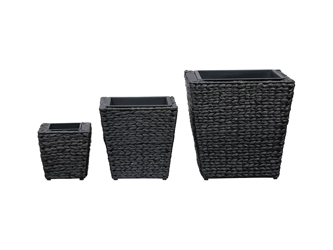 Jardinera arriate elevado plantas flores jardín 3 piezas jacinto de agua negro 02_0001344