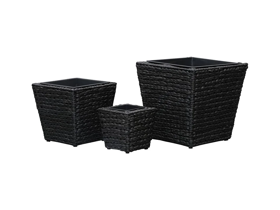 Jardinera arriate elevado plantas flores jardín 3 piezas jacinto de agua negro 02_0001344