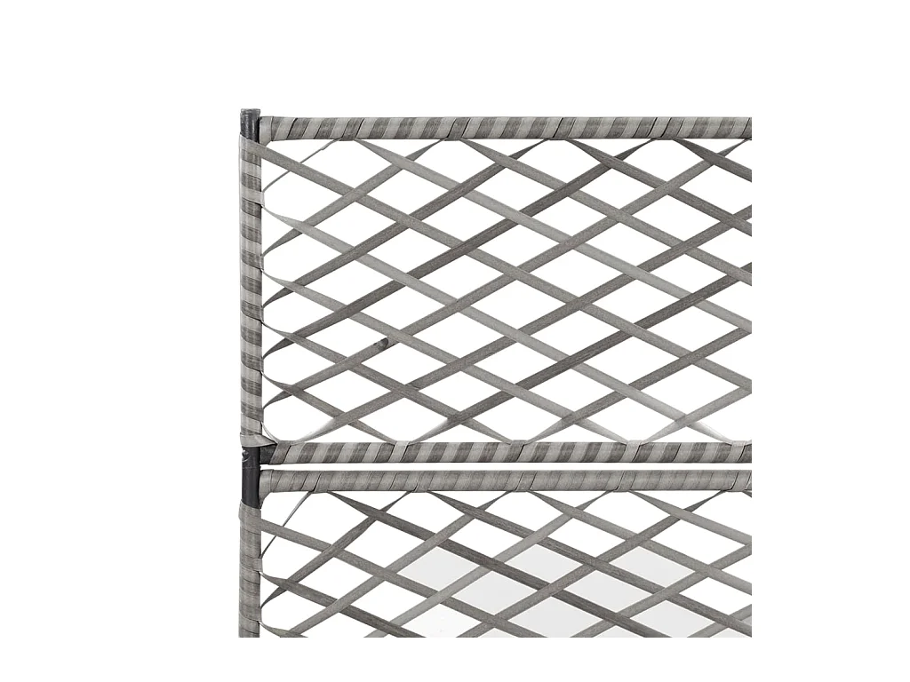 Plantador de cama elevada plantas flores treliça jardim 3 vasos 83 x 30 x 130 cm resina tecida cinza 02_0001261