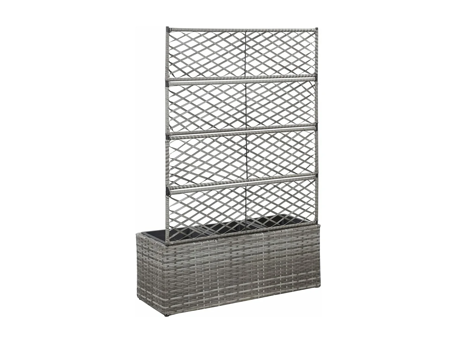 Jardinière lit surélevé plantes résine grise 83 x 30 x 130 cm 02_0001261