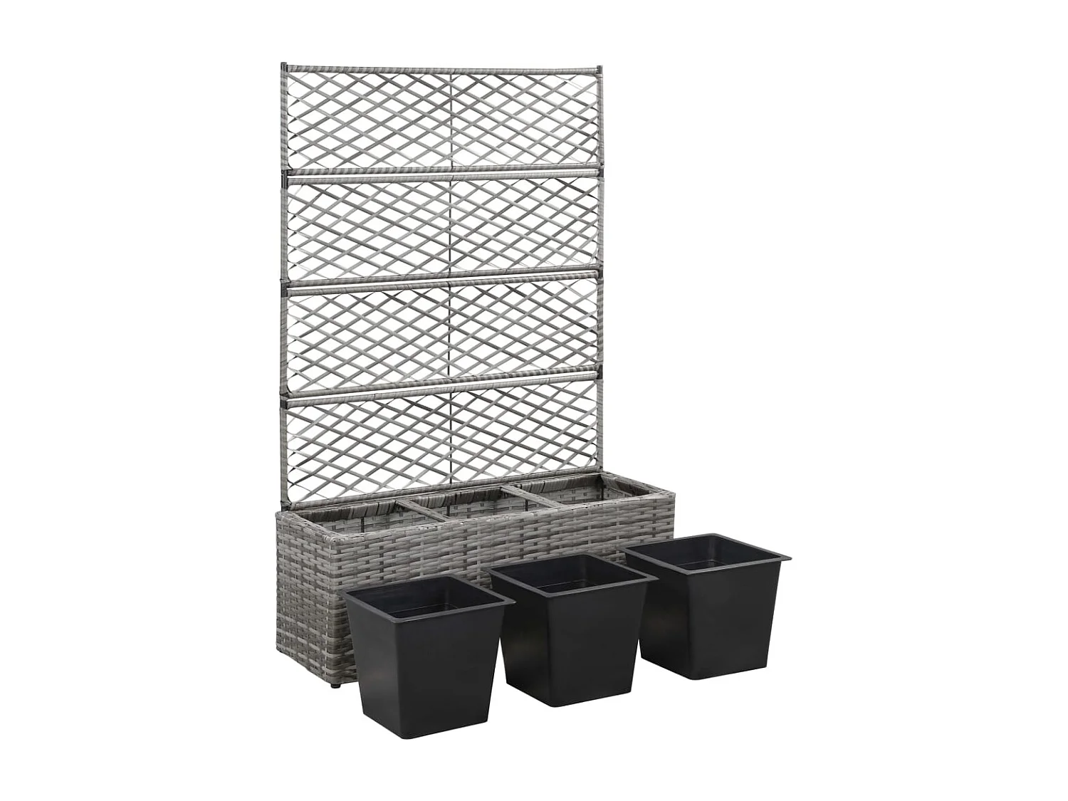 Jardinière lit surélevé plantes résine grise 83 x 30 x 130 cm 02_0001261