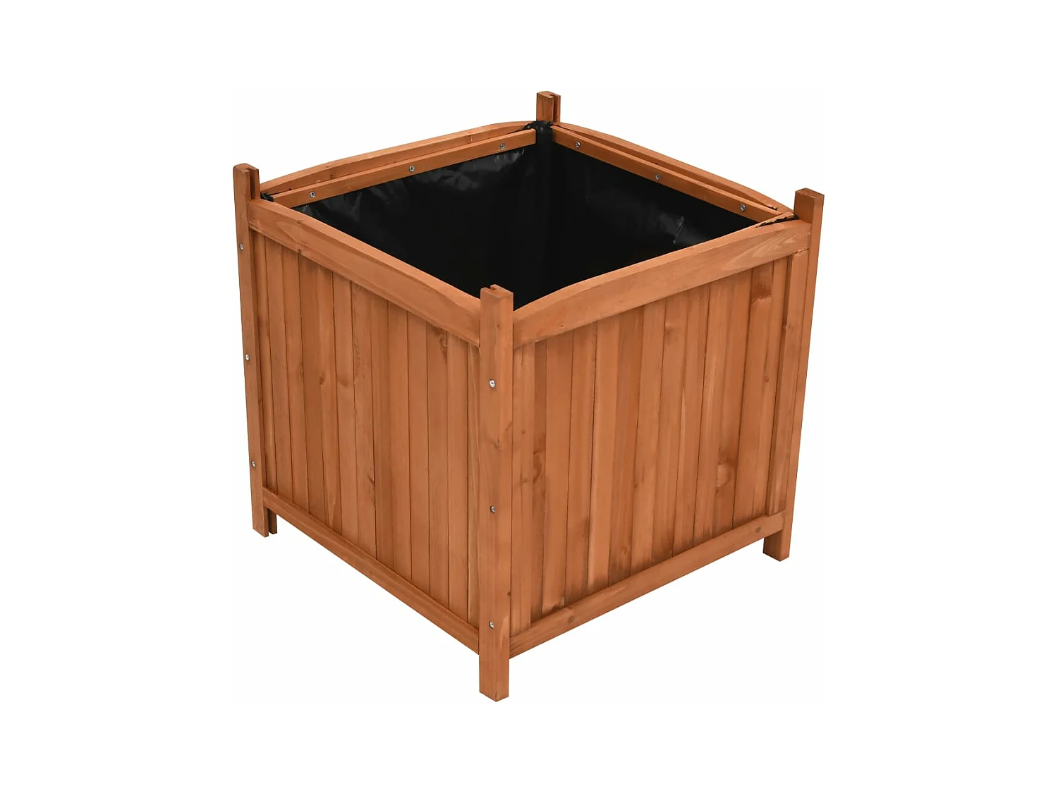 Lot de 2 jardinières bois marron 50 x 50 x 50 cm 02_0000887