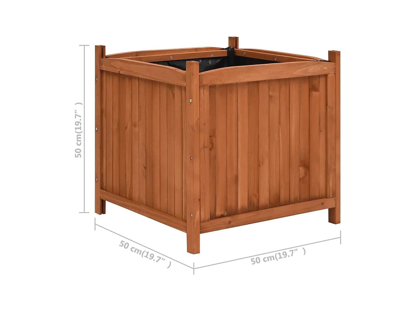 Lot de 2 jardinières bois marron 50 x 50 x 50 cm 02_0000887