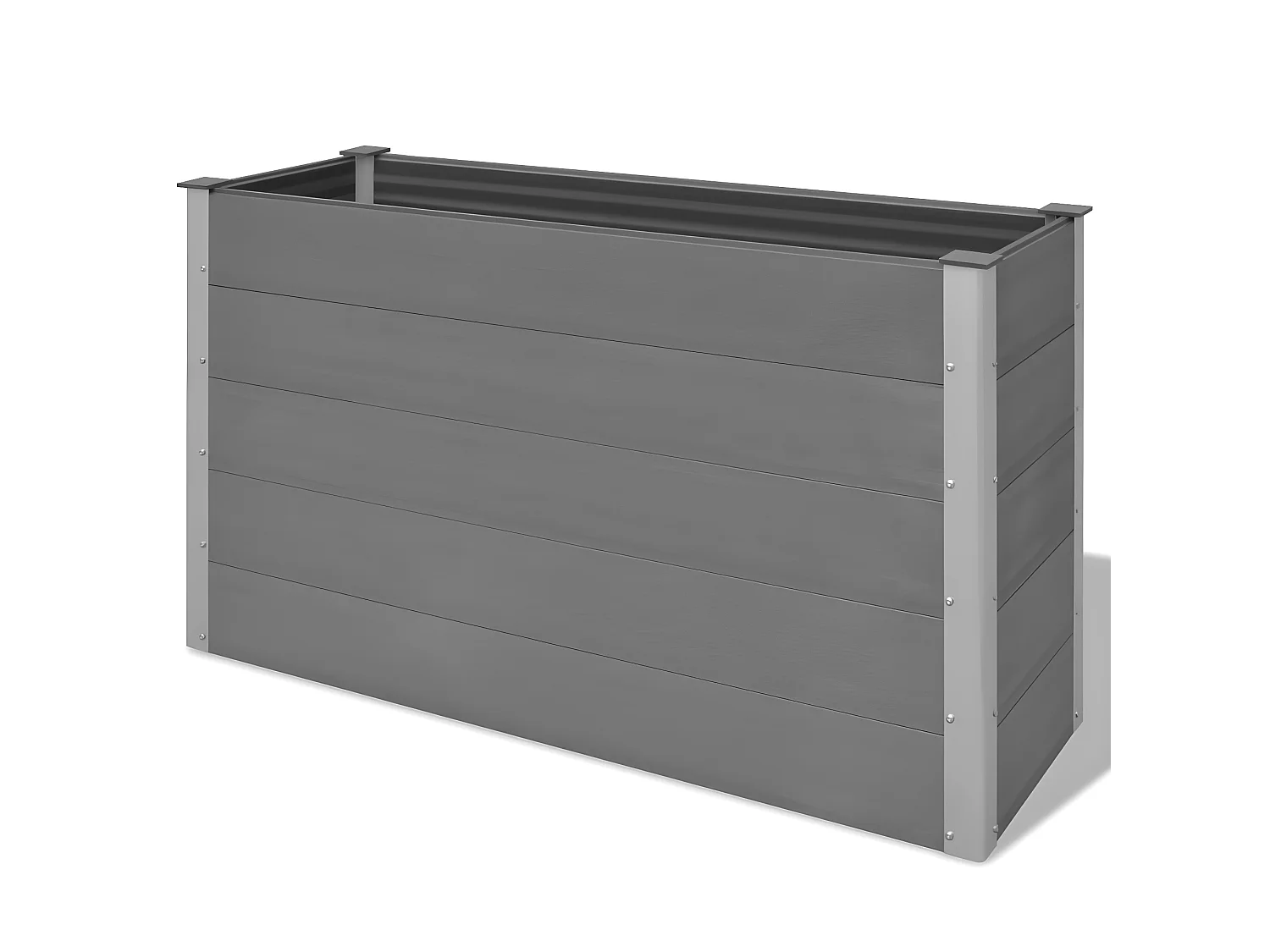 Jardinera arriate elevado plantas flores jardín WPC 150 x 50 x 91 cm gris 02_0001241