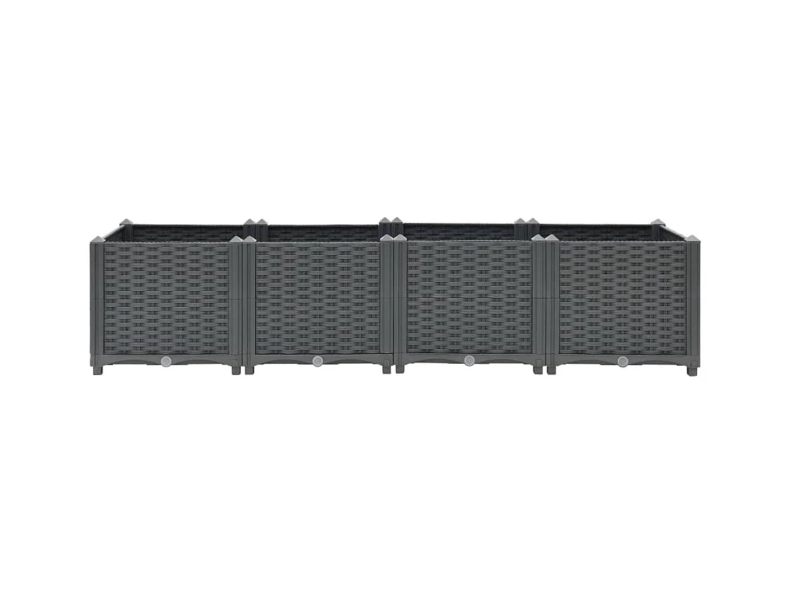 Macetero elevado plantas flores jardín 160 x 40 x 38 cm polipropileno gris oscuro 02_0000918