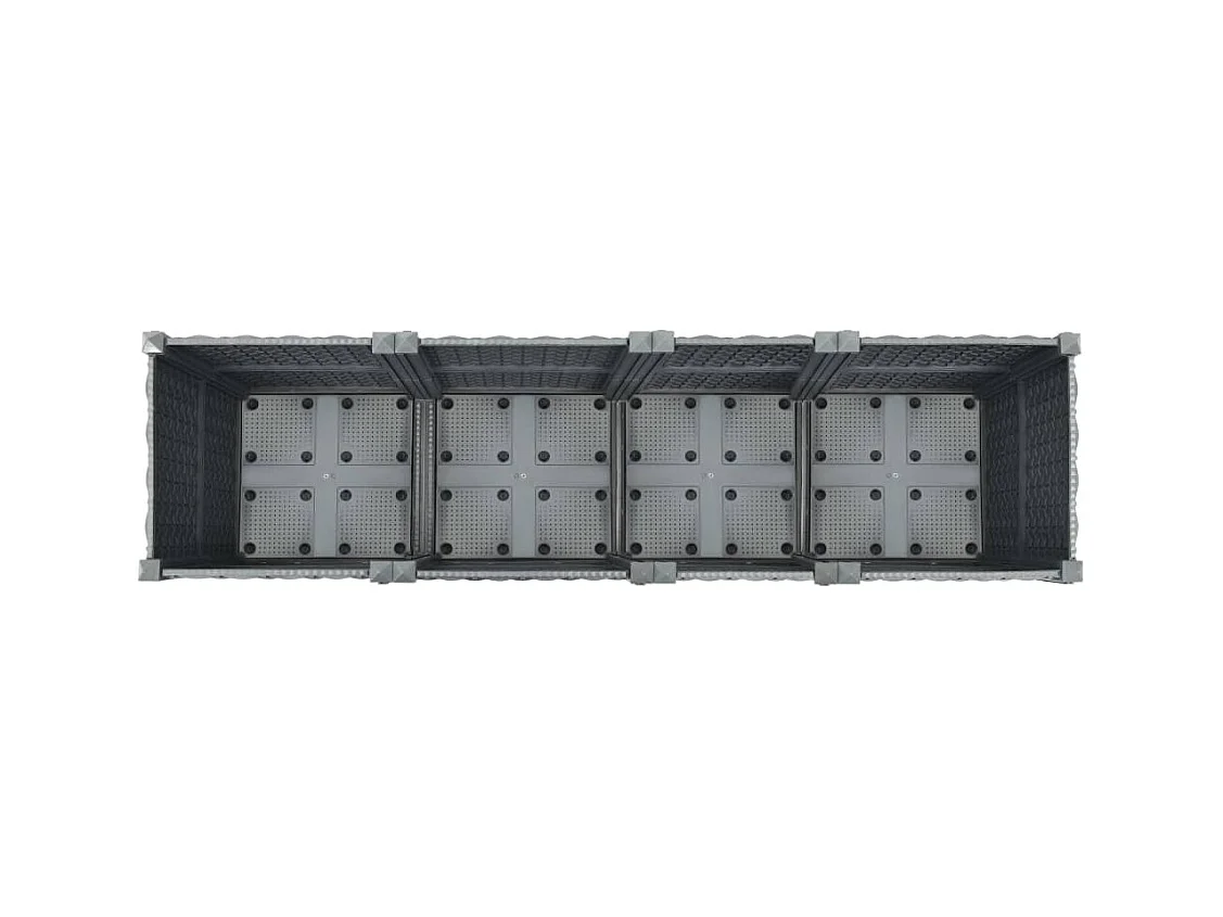 Macetero elevado plantas flores jardín 160 x 40 x 38 cm polipropileno gris oscuro 02_0000918