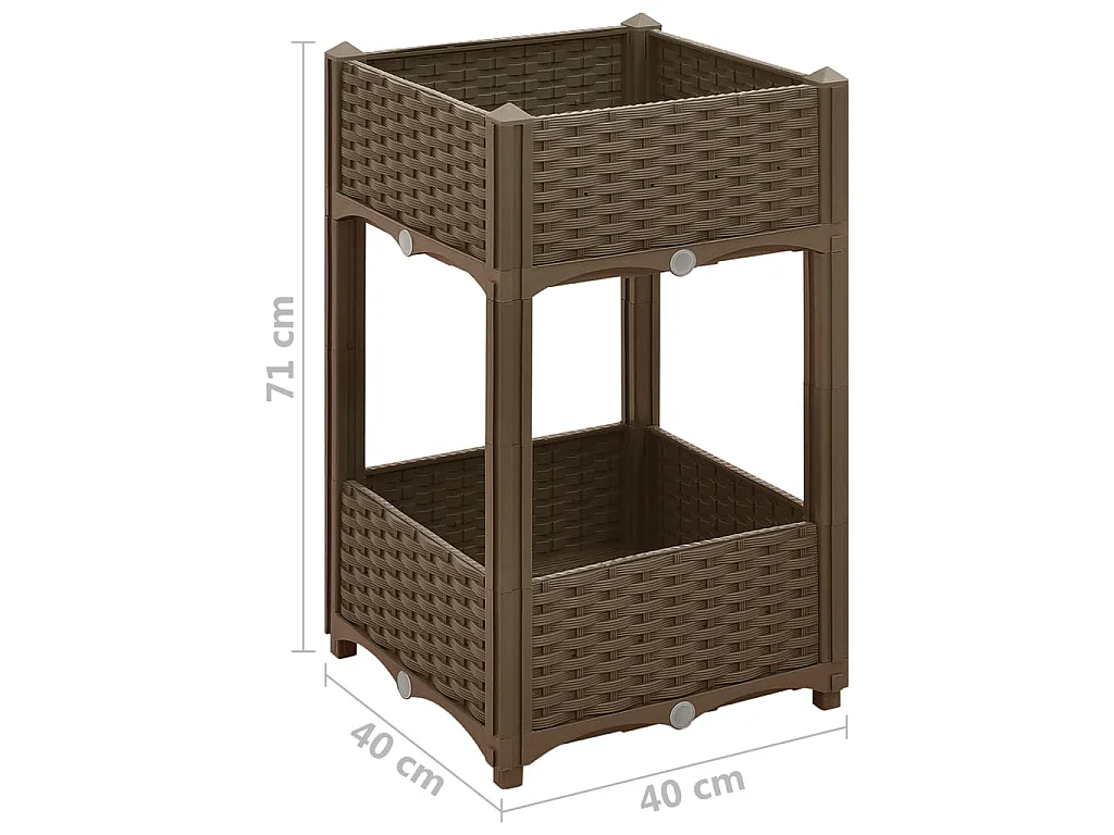 Jardinière lit surélevé plantes marron 40 x 40 x 71 cm 02_0000932