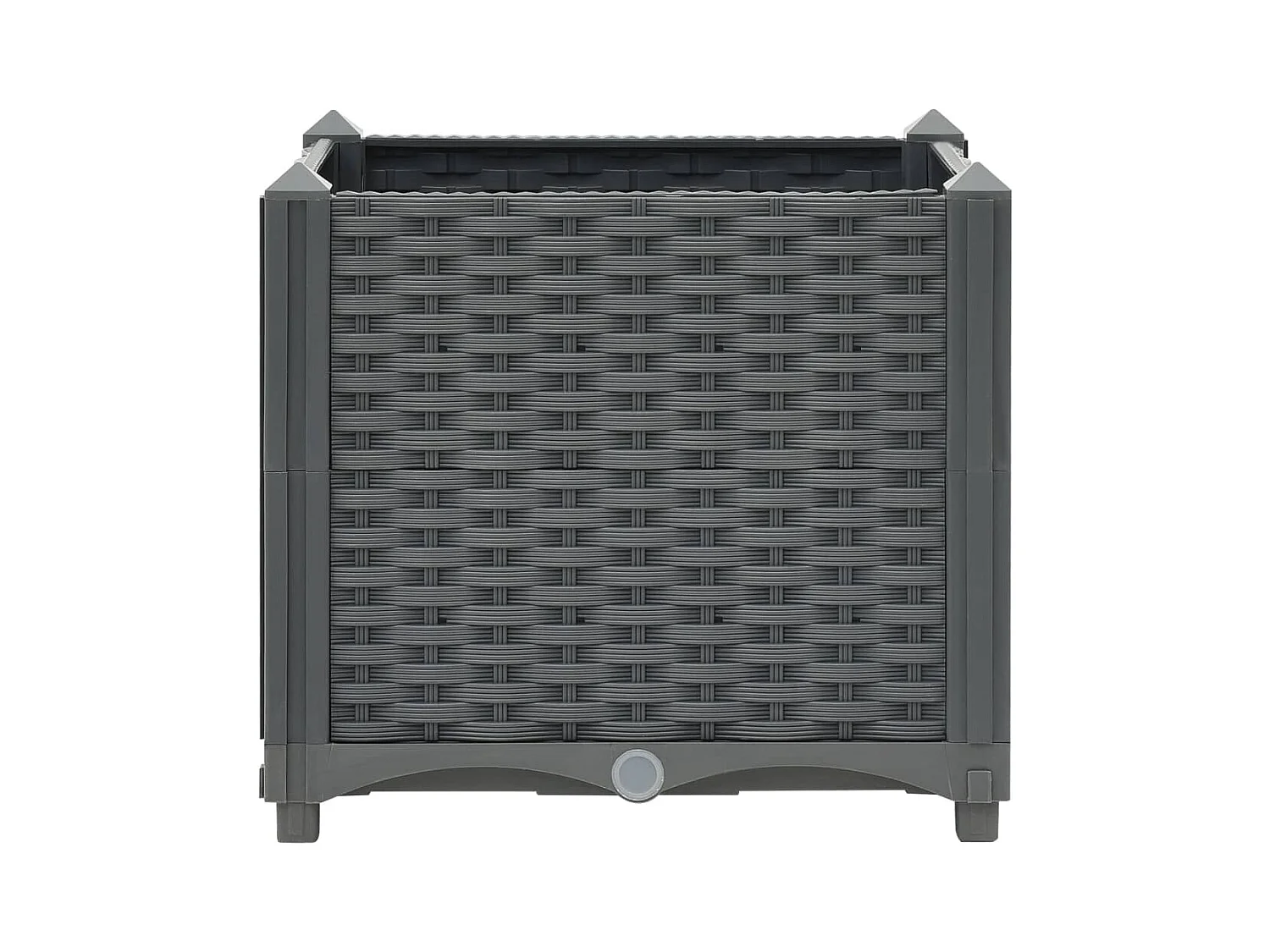 Jardinera arriate elevado plantas flores jardín 40 x 40 x 38 cm polipropileno gris oscuro 02_0000928