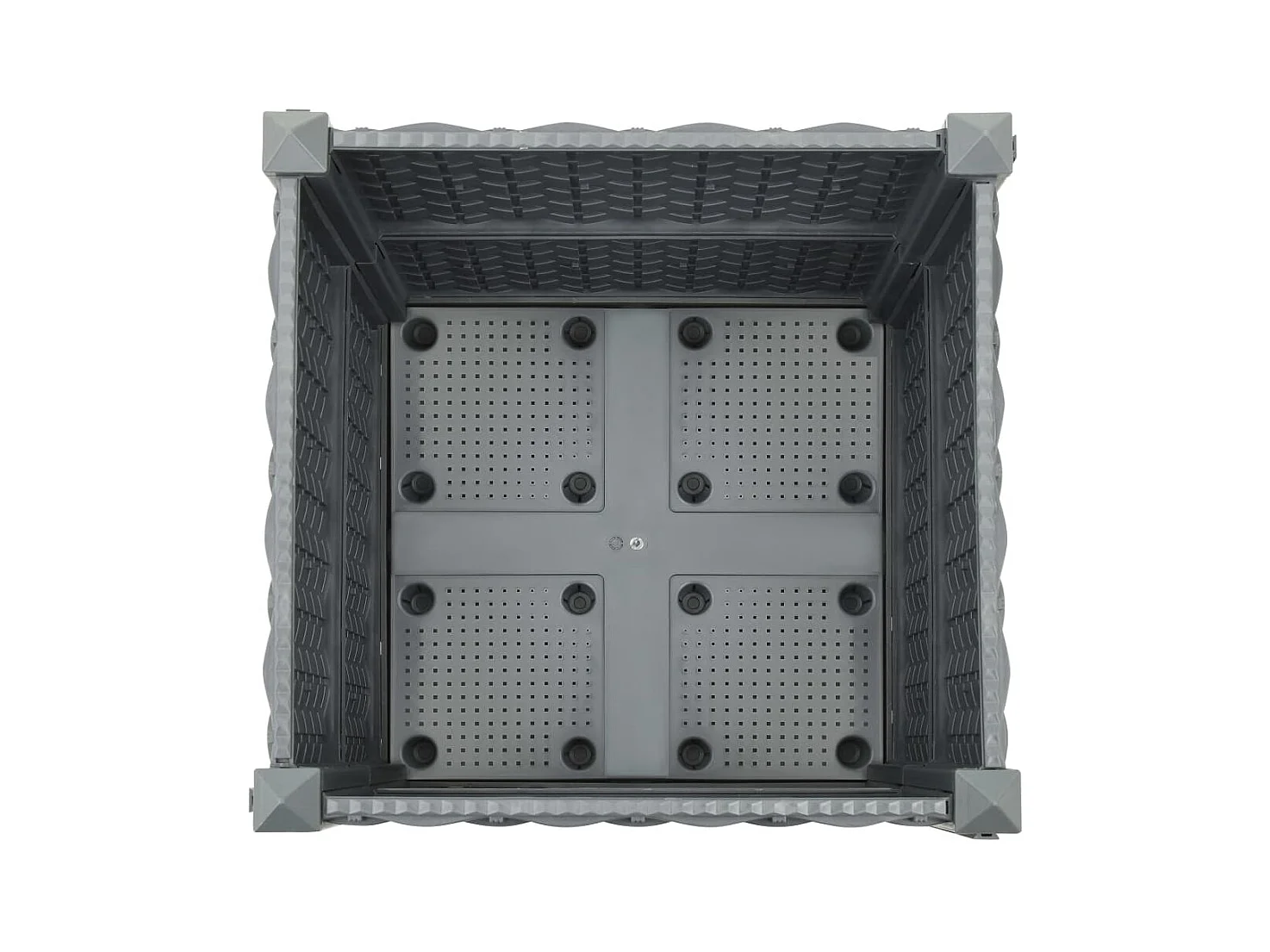 Jardinera arriate elevado plantas flores jardín 40 x 40 x 38 cm polipropileno gris oscuro 02_0000928