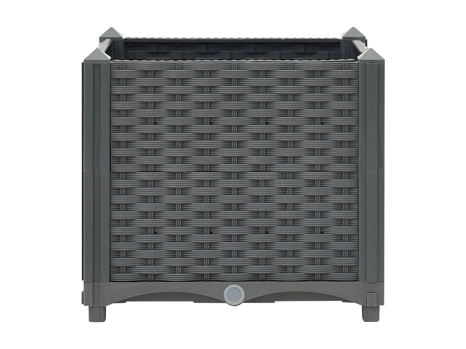 Jardinera arriate elevado plantas flores jardín 40 x 40 x 38 cm polipropileno gris oscuro 02_0000928