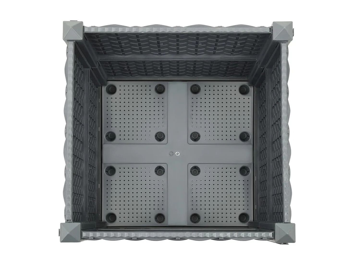 Jardinera arriate elevado plantas flores jardín 40 x 40 x 38 cm polipropileno gris oscuro 02_0000928