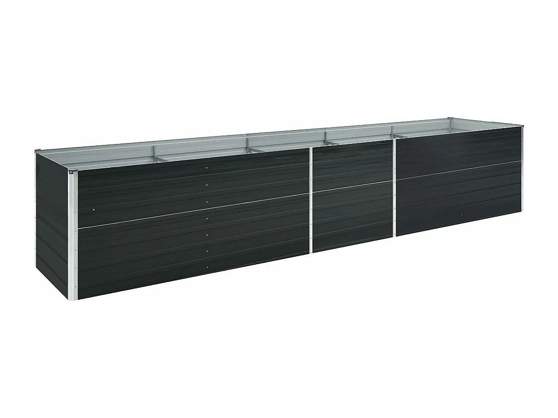 Fioriera rialzata piante fiori giardino acciaio zincato 400 x 80 x 45 cm antracite 02_0001115