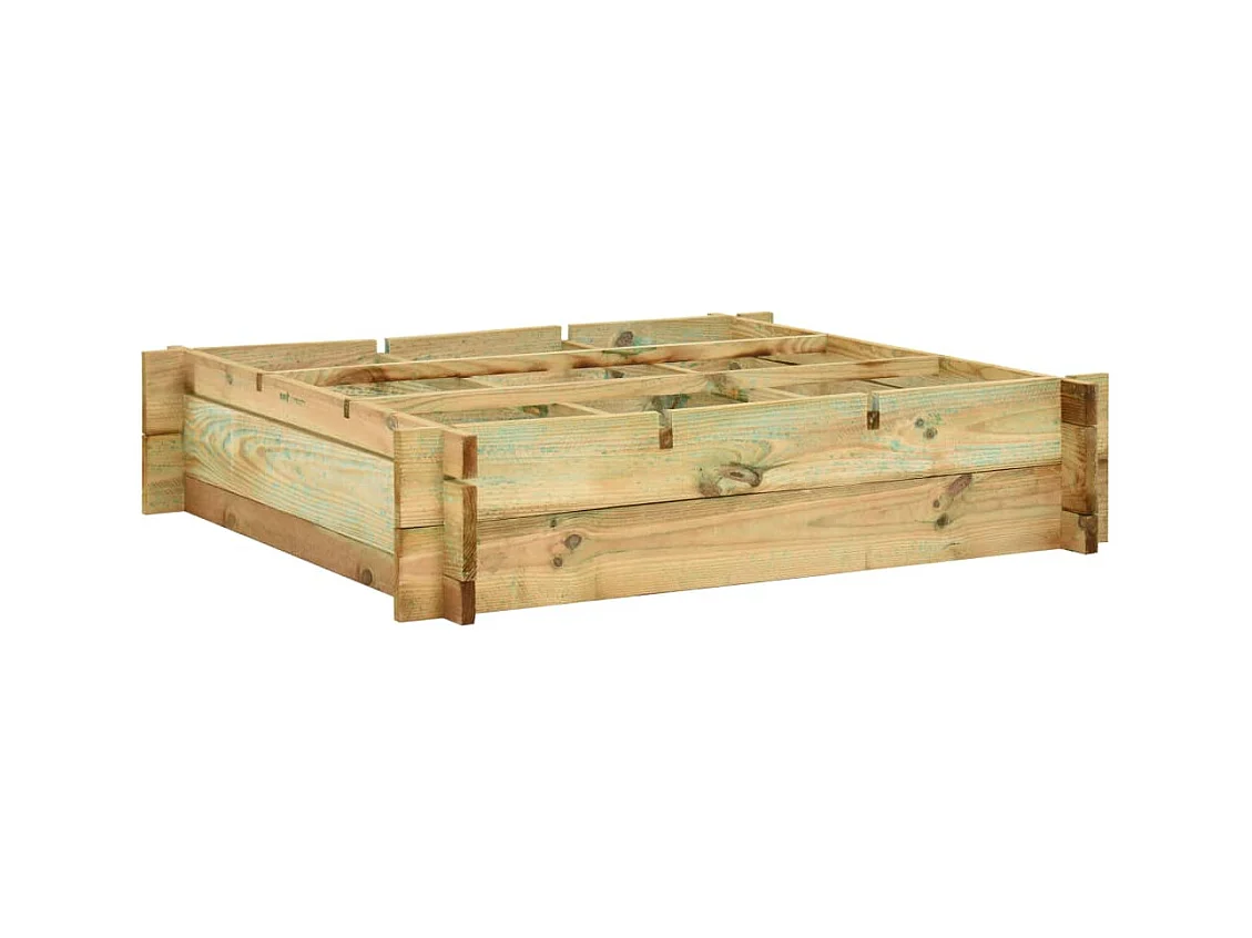 Jardinière lit surélevé plantes bois marron 90 x 90 x 20 cm 02_0000960