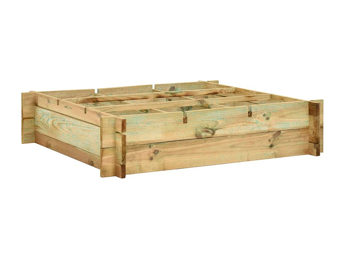 Fioriera rialzata piante fiori giardino 90 x 90 x 20 cm legno impregnato 02_0000960