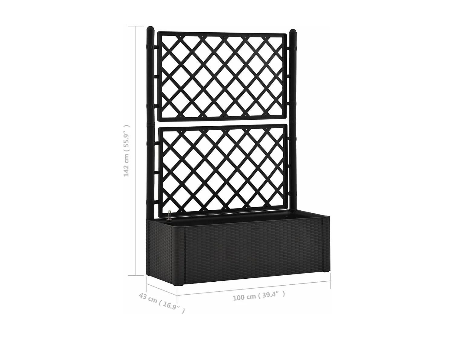 Jardinière lit surélevé plantes 100 x 43 x 142 cm 02_0001233