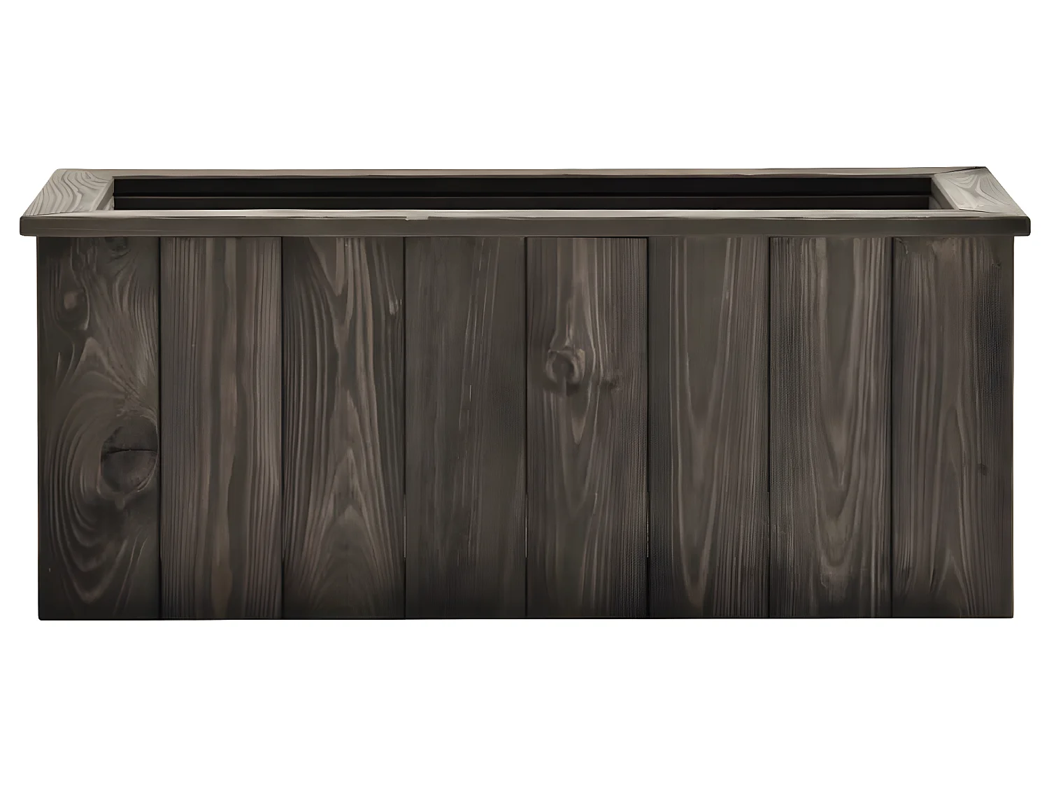 Fioriera aiuola rialzata piante fiori giardino 74 x 32 x 30 cm legno di pino massiccio grigio scuro 02_0001265