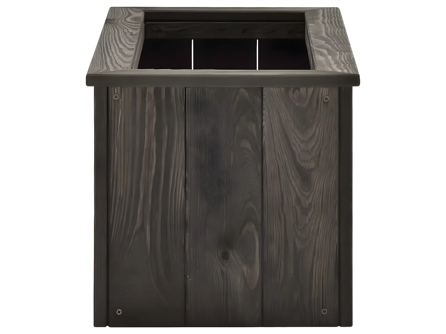 Fioriera aiuola rialzata piante fiori giardino 74 x 32 x 30 cm legno di pino massiccio grigio scuro 02_0001265