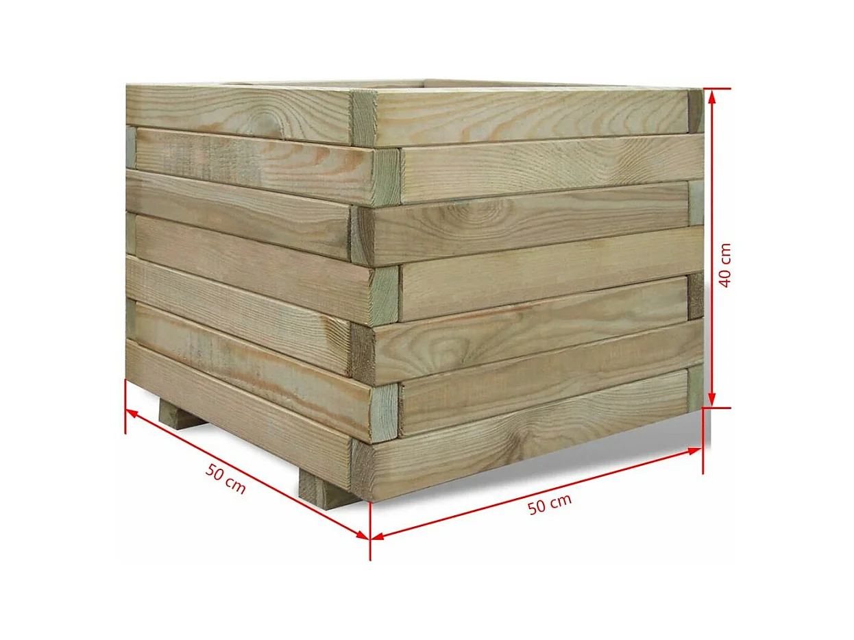 Jardinière lit surélevé plantes bois marron 50 x 50 x 40 cm 02_0000940