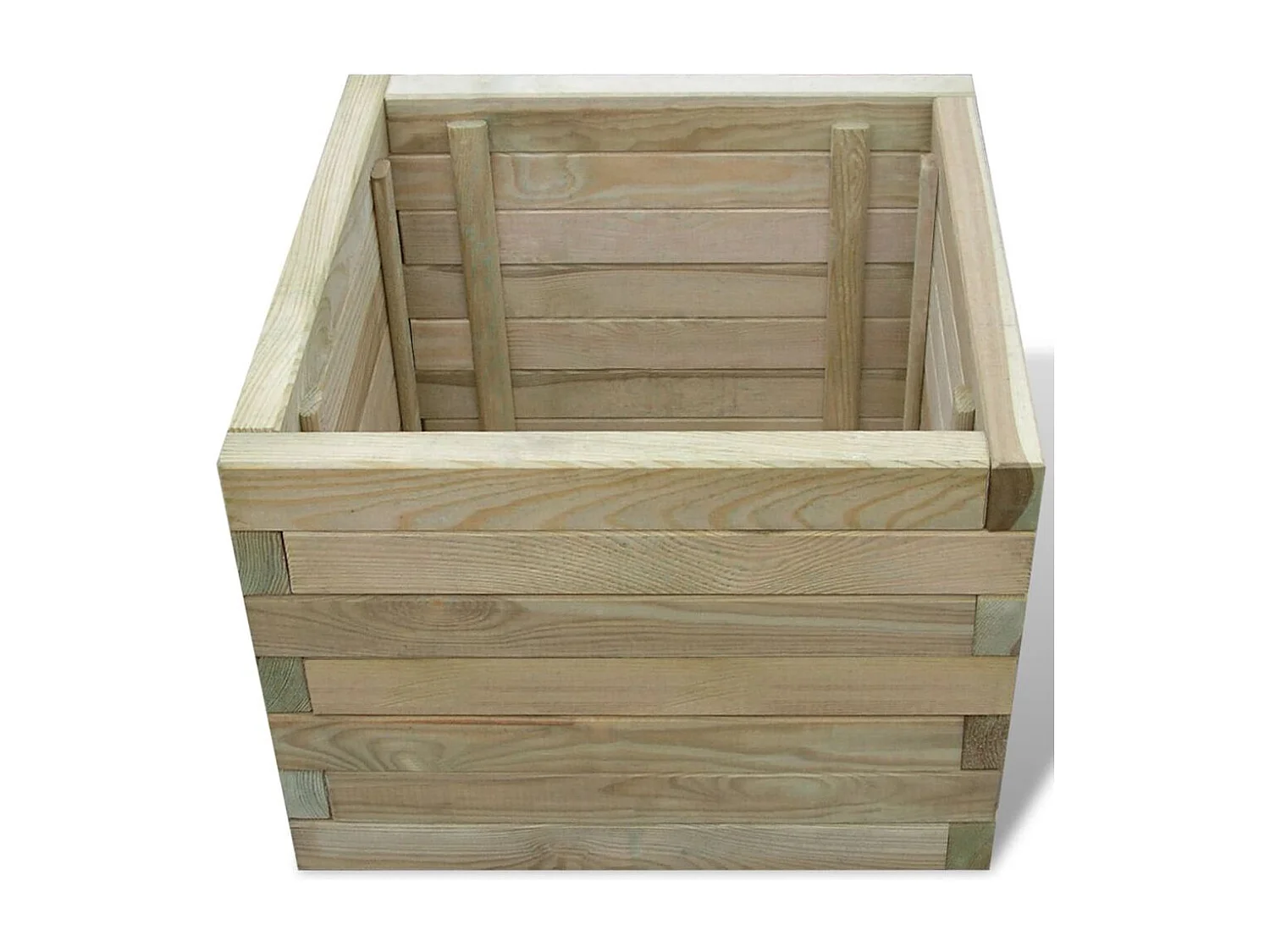 Jardinera arriate elevado plantas flores jardín 50 x 50 x 40 cm madera cuadrada 02_0000940