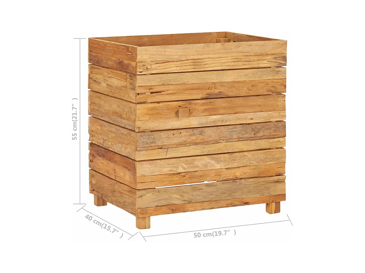 Jardinière lit surélevé plantes marron 50 x 40 x 55 cm 02_0000938