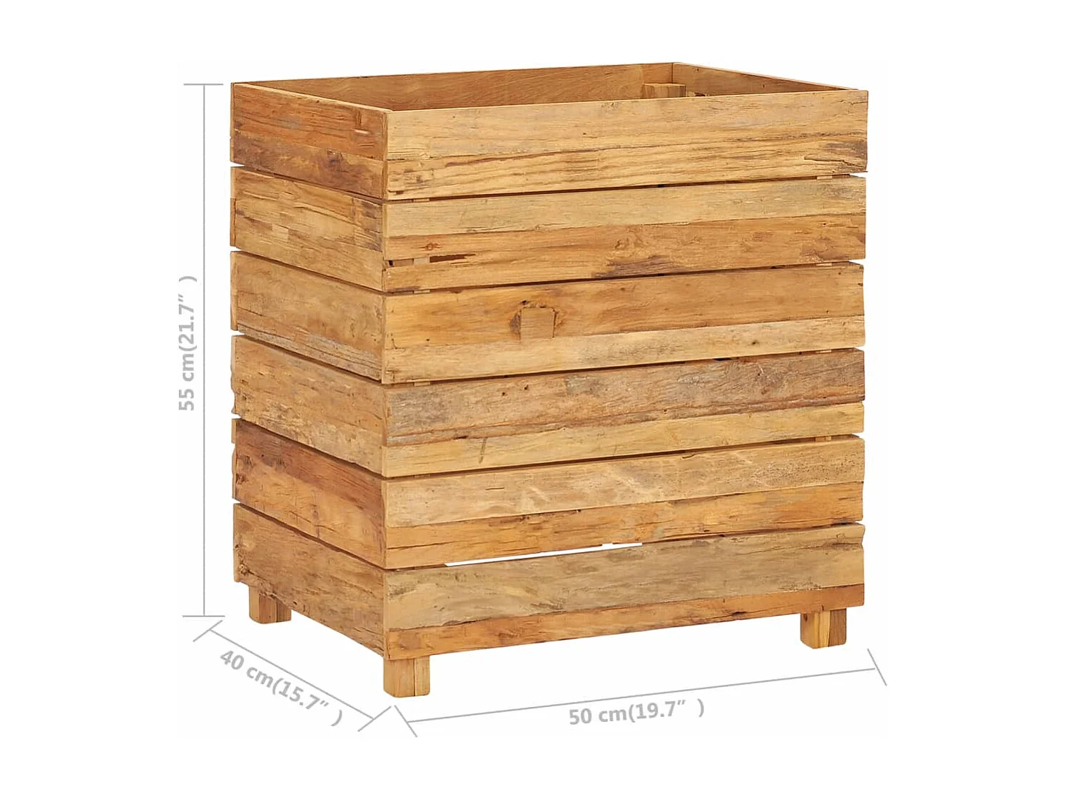 Jardinière lit surélevé plantes marron 50 x 40 x 55 cm 02_0000938