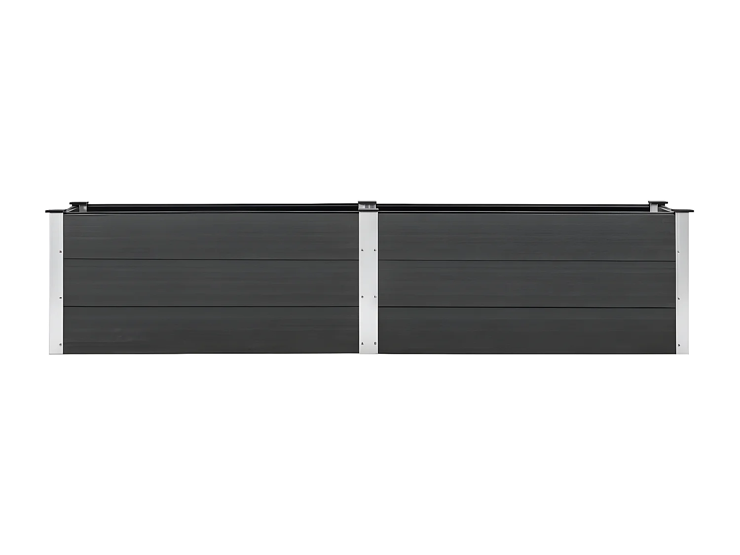 Plantador de canteiro elevado plantas flores jardim 250 x 50 x 54 cm WPC cinza 02_0001026