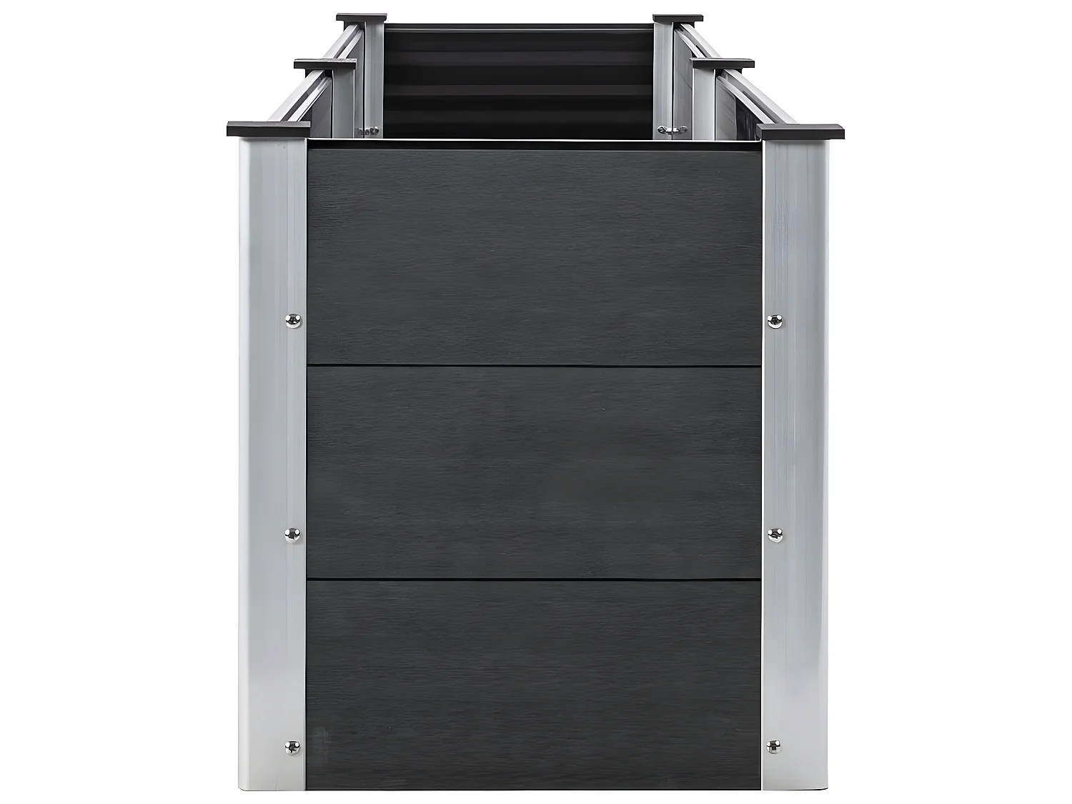 Fioriera rialzata piante fiori giardino 250 x 50 x 54 cm WPC grigio 02_0001026