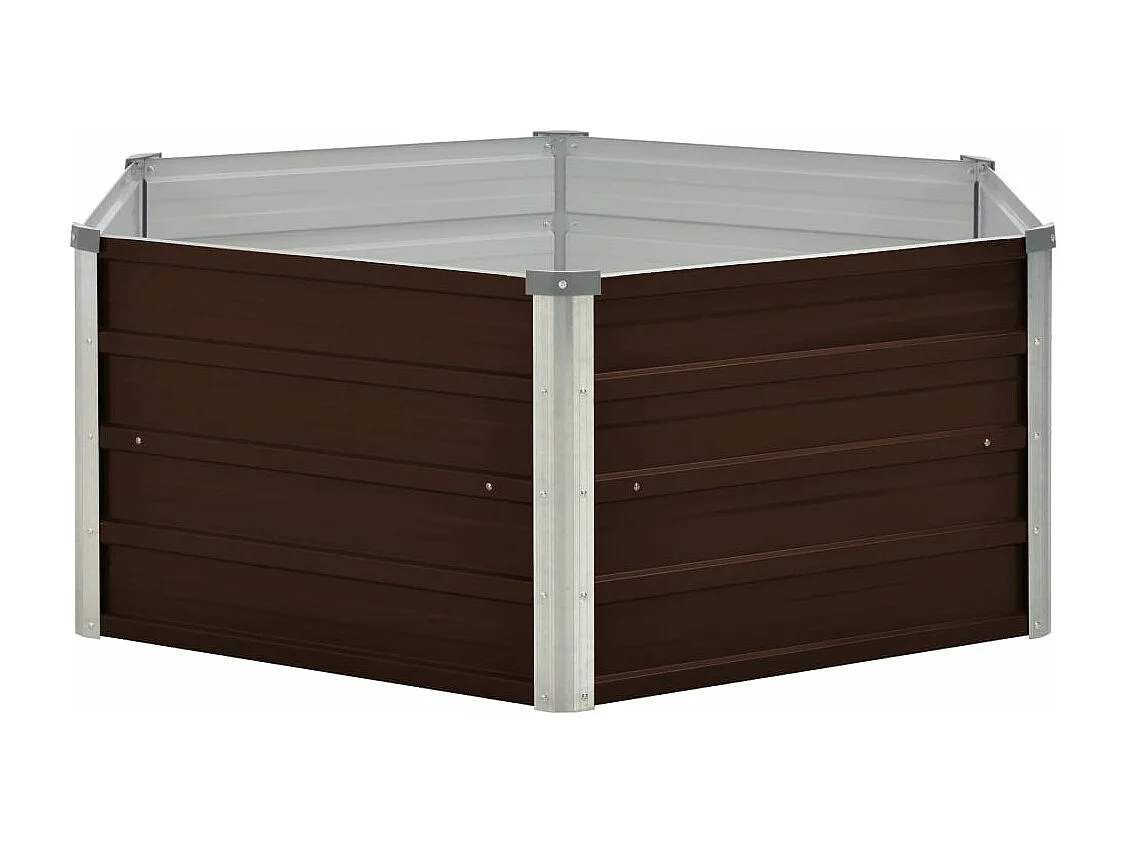 Fioriera rialzata marrone 129 x 129 x 46 cm acciaio zincato 02_0000858