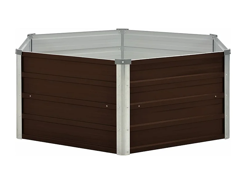 Fioriera rialzata marrone 129 x 129 x 46 cm acciaio zincato 02_0000858