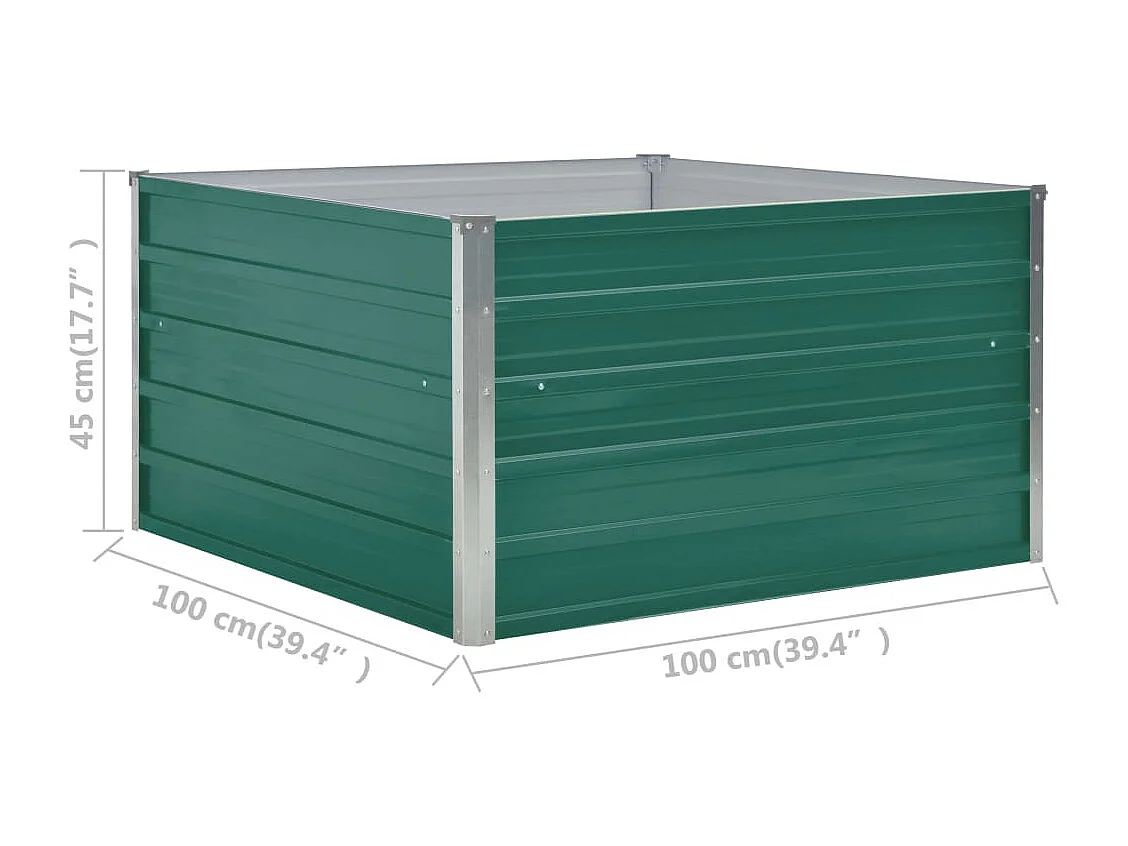 Jardinera 100 x 100 x 45 cm verde acero galvanizado 02_0000786