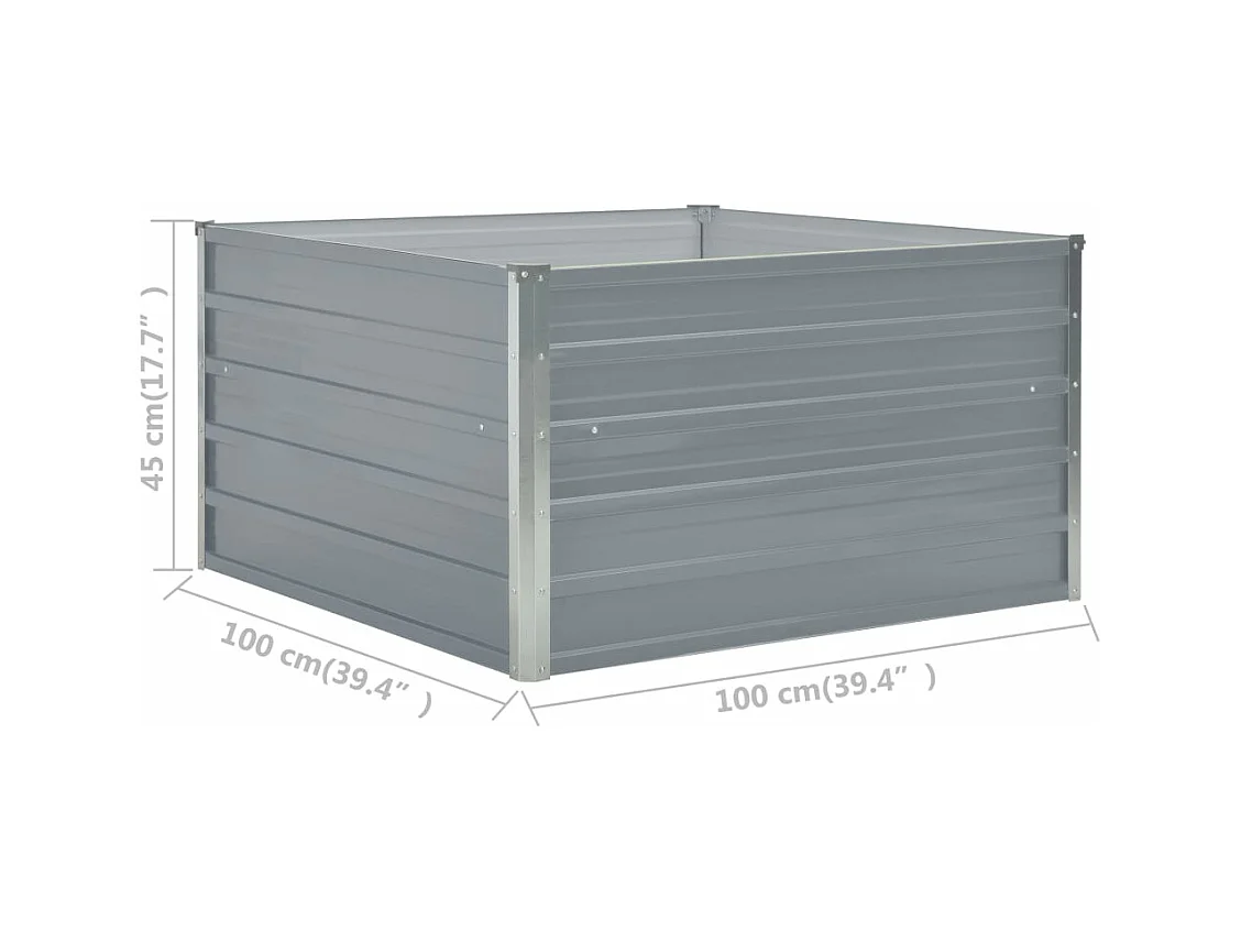 Floreira 100 x 100 x 45 cm aço galvanizado cinza 02_0000784