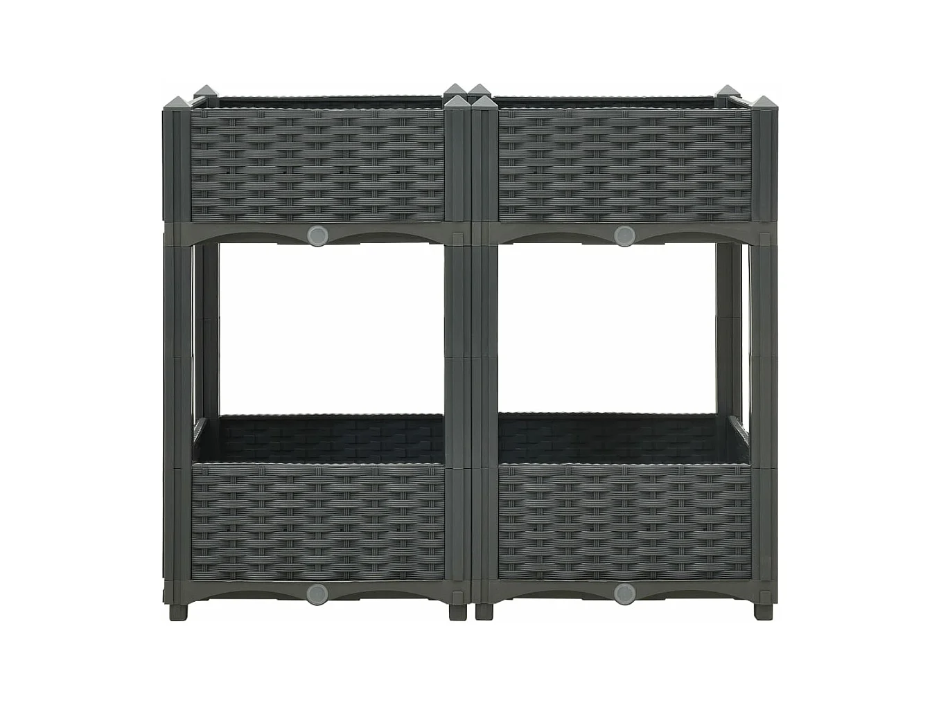 Jardinière lit surélevé plantes grise 80 x 40 x 71 cm 02_0000948