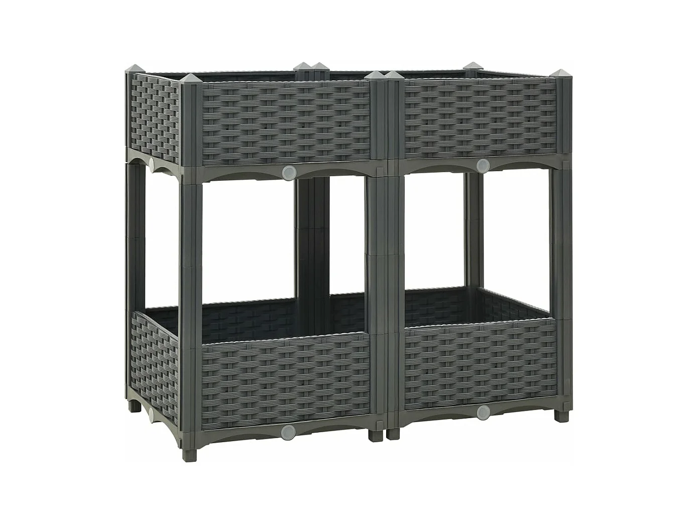 Jardinière lit surélevé plantes grise 80 x 40 x 71 cm 02_0000948
