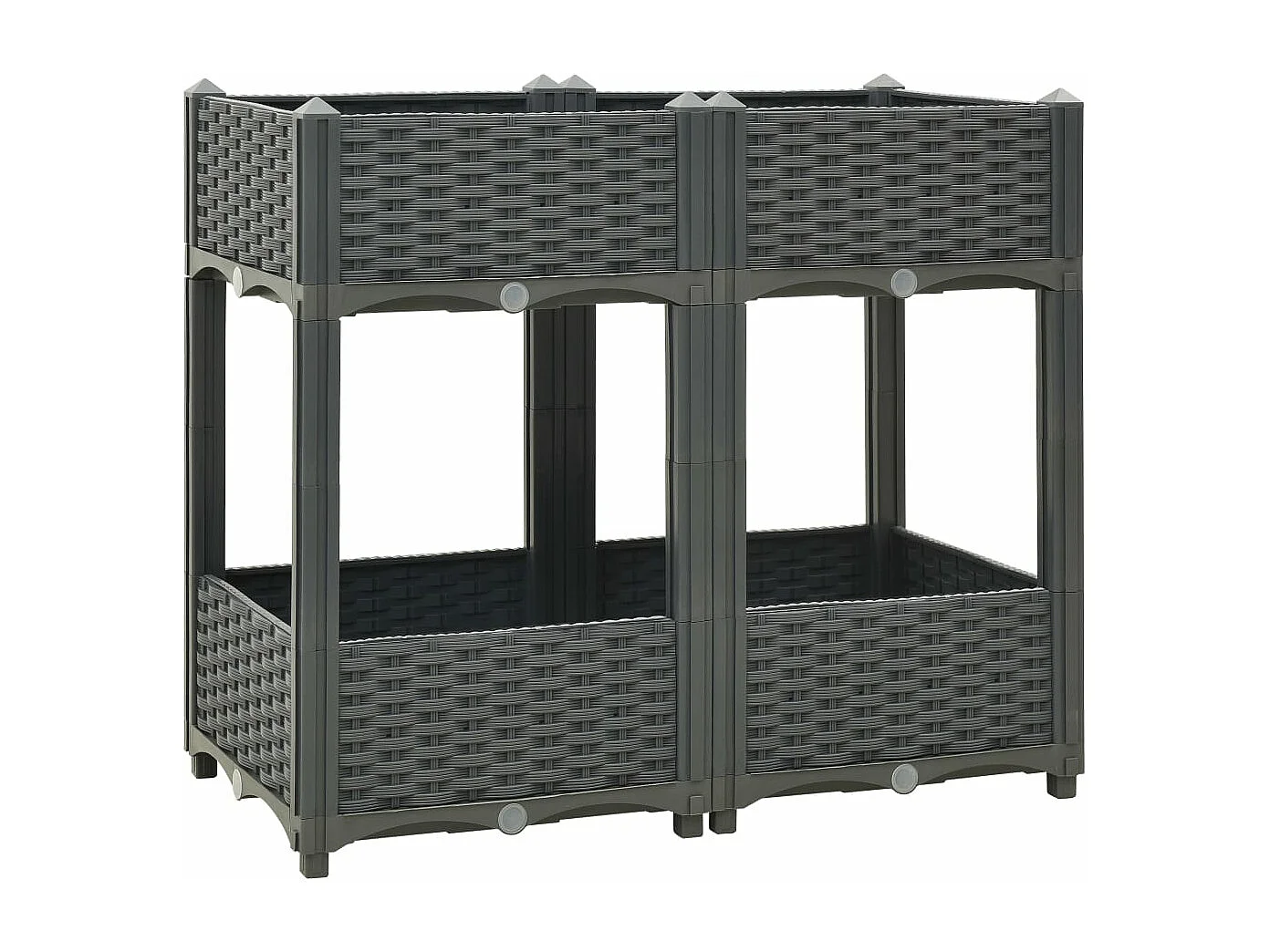 Jardinière lit surélevé plantes grise 80 x 40 x 71 cm 02_0000948