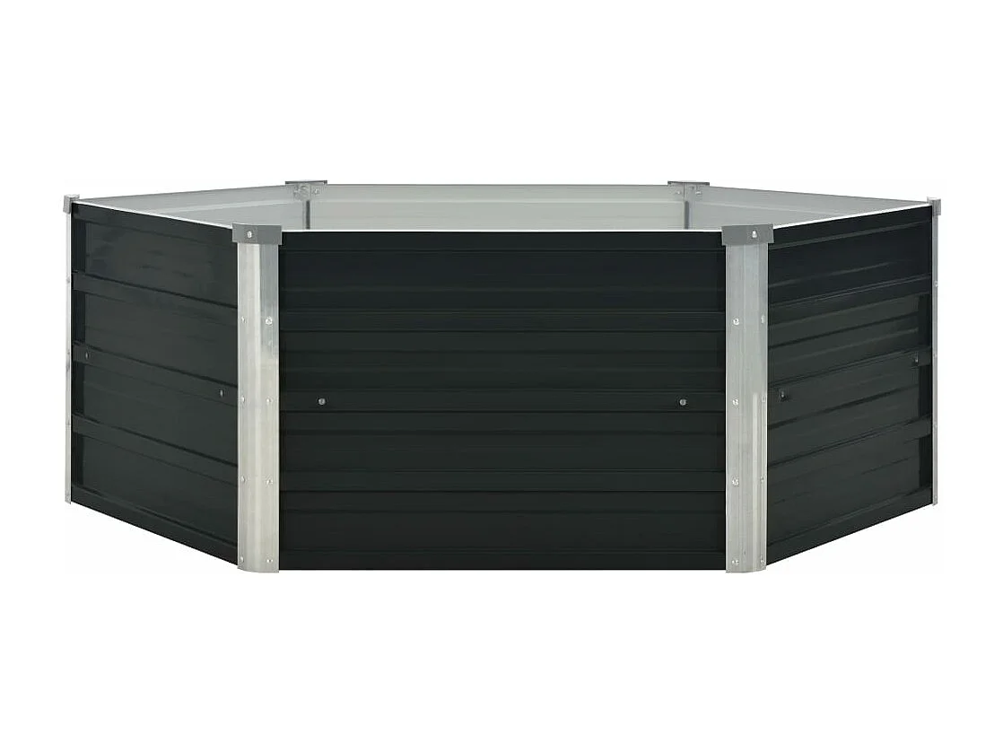 Fioriera rialzata antracite 129 x 129 x 45 cm acciaio zincato 02_0000854