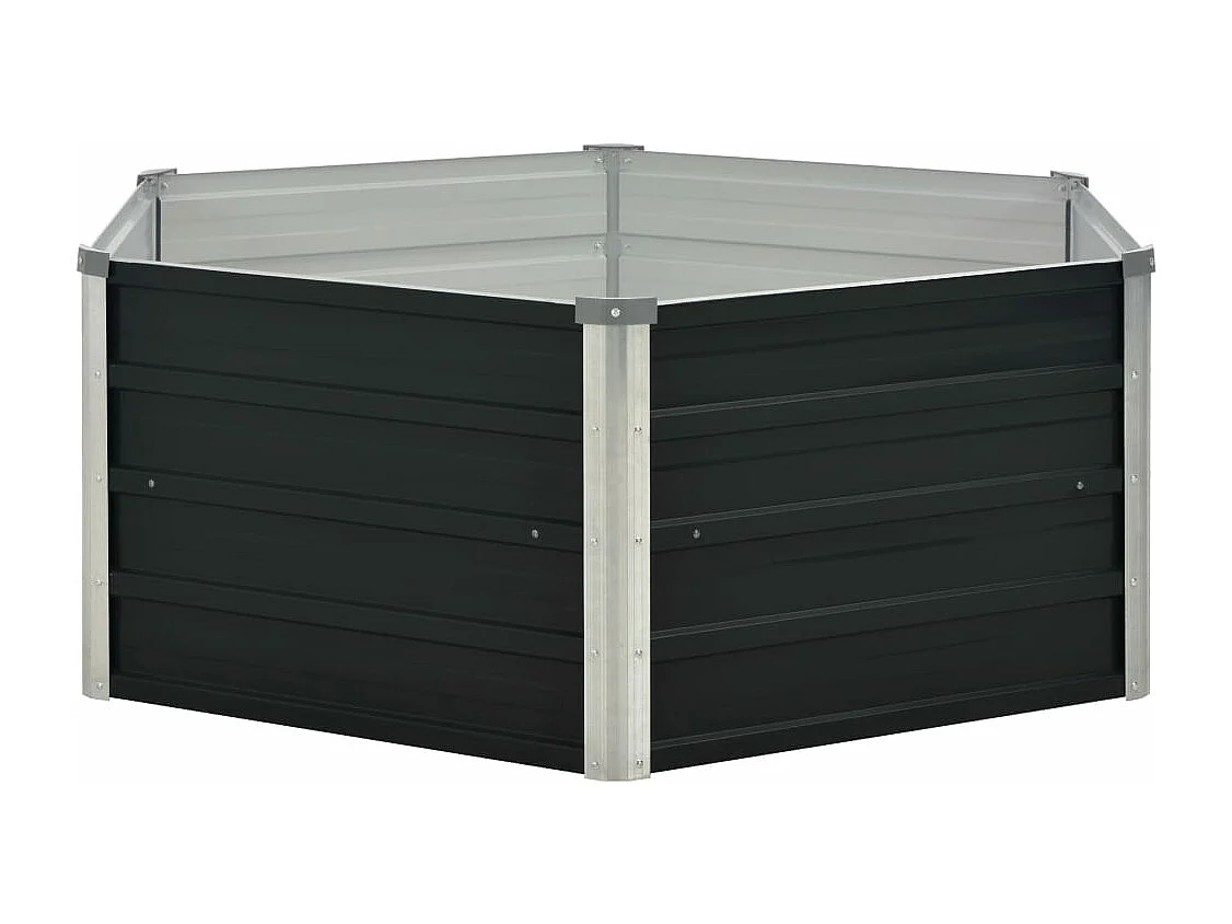 Fioriera rialzata antracite 129 x 129 x 45 cm acciaio zincato 02_0000854