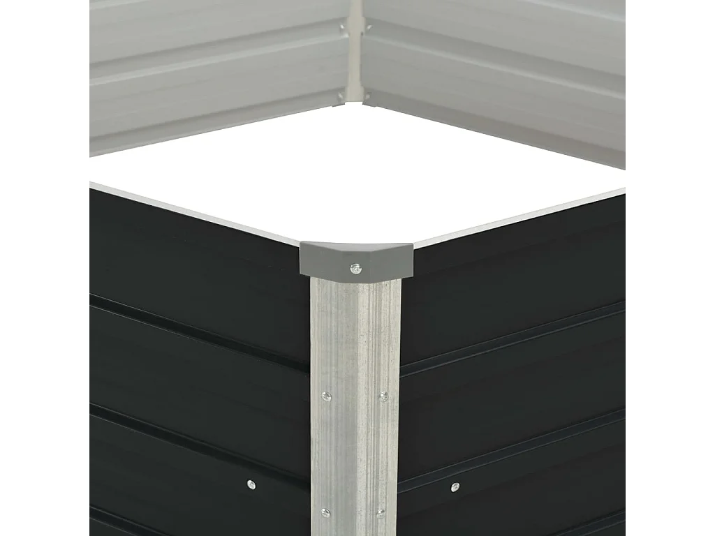 Fioriera rialzata antracite 129 x 129 x 45 cm acciaio zincato 02_0000854