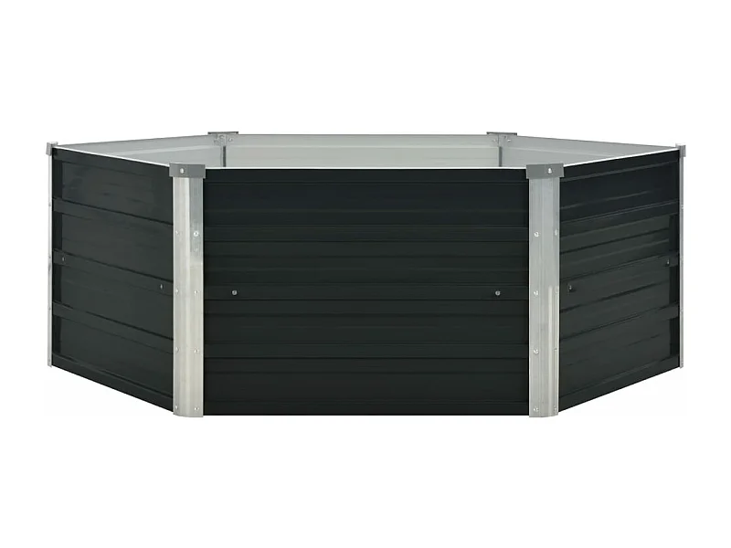 Fioriera rialzata antracite 129 x 129 x 45 cm acciaio zincato 02_0000854