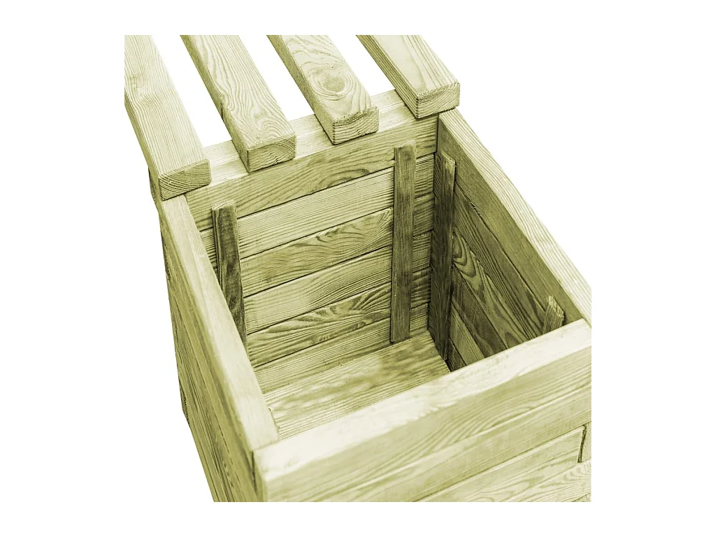 Banco de jardín con jardineras de madera de pino impregnada 02_0001366