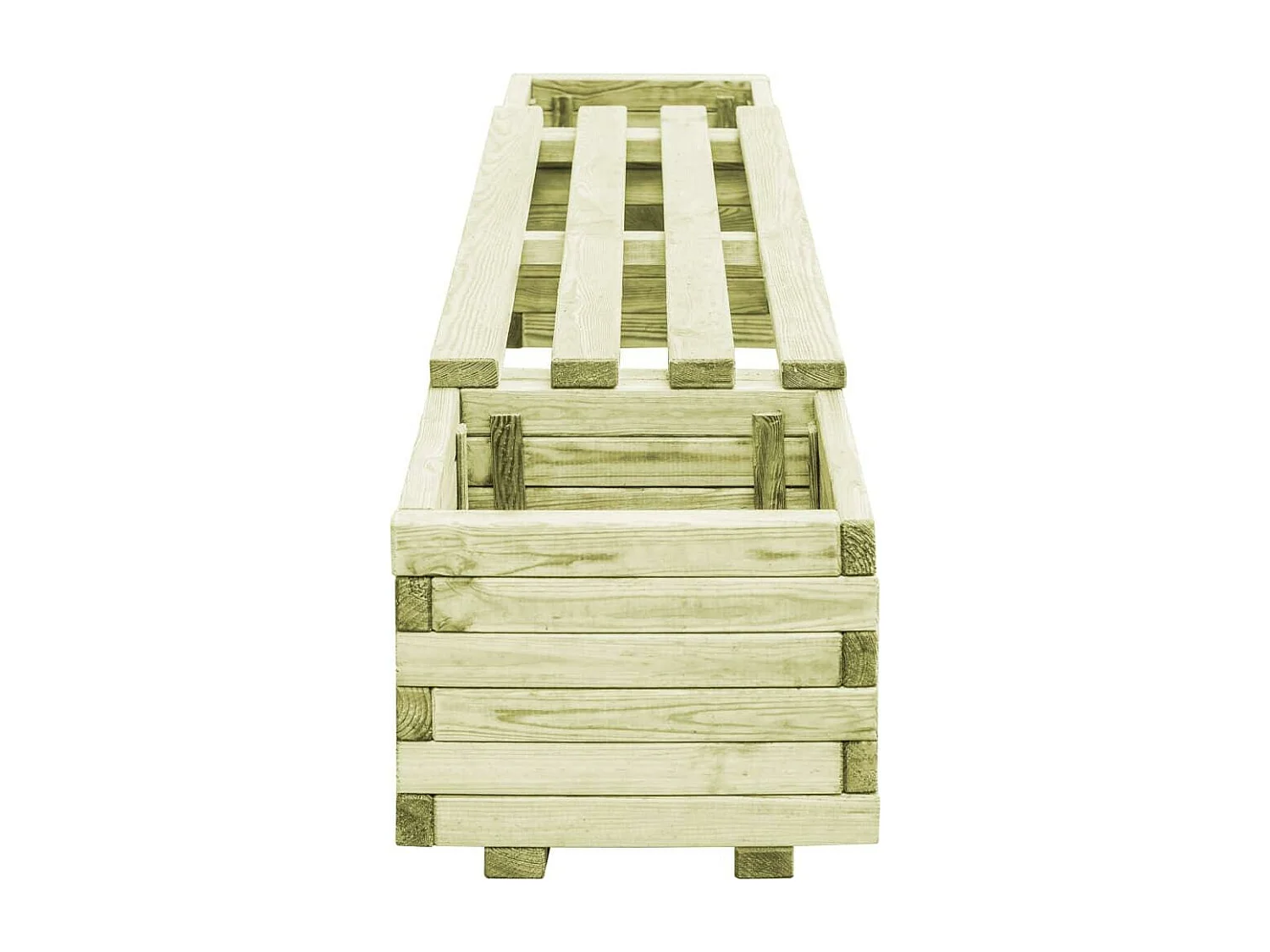 Banco de jardín con jardineras de madera de pino impregnada 02_0001366