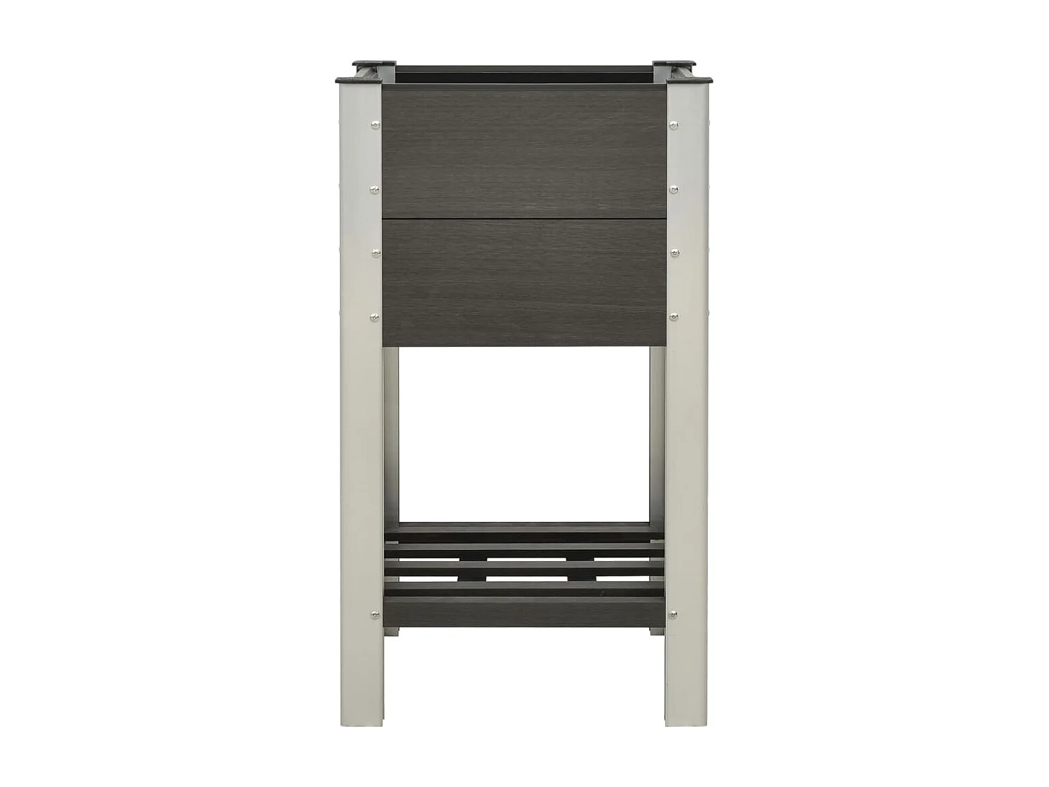 Jardinera elevada con estante para plantas 50 x 50 x 90 cm WPC gris 02_0001174