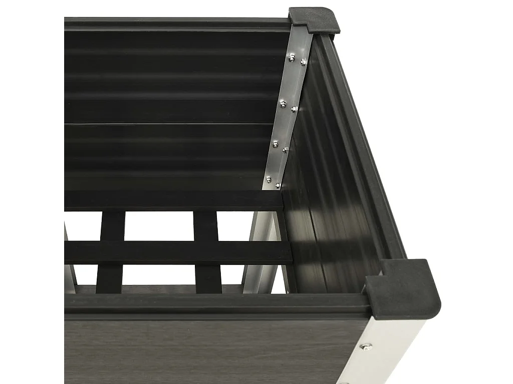 Jardinera elevada con estante para plantas 50 x 50 x 90 cm WPC gris 02_0001174