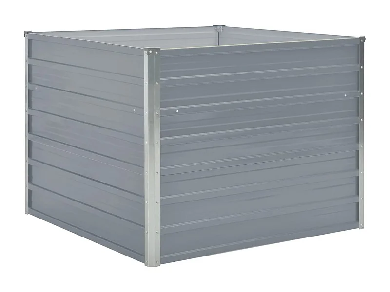 Jardinera 100 x 100 x 77 cm acero galvanizado gris 02_0000788
