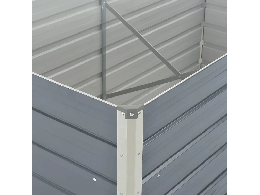 Jardinera 160 x 80 x 45 cm acero galvanizado gris 02_0000793