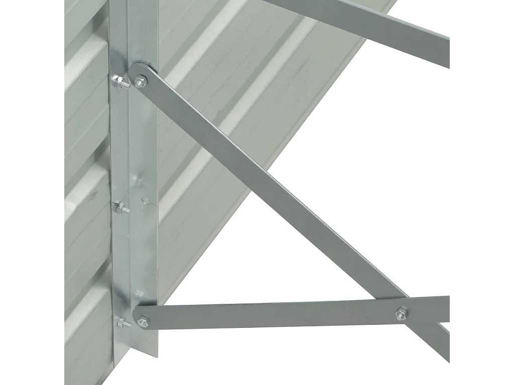 Fioriera rialzata marrone 100 x 100 x 77 cm per piante e fiori da giardino acciaio zincato 02_0000857
