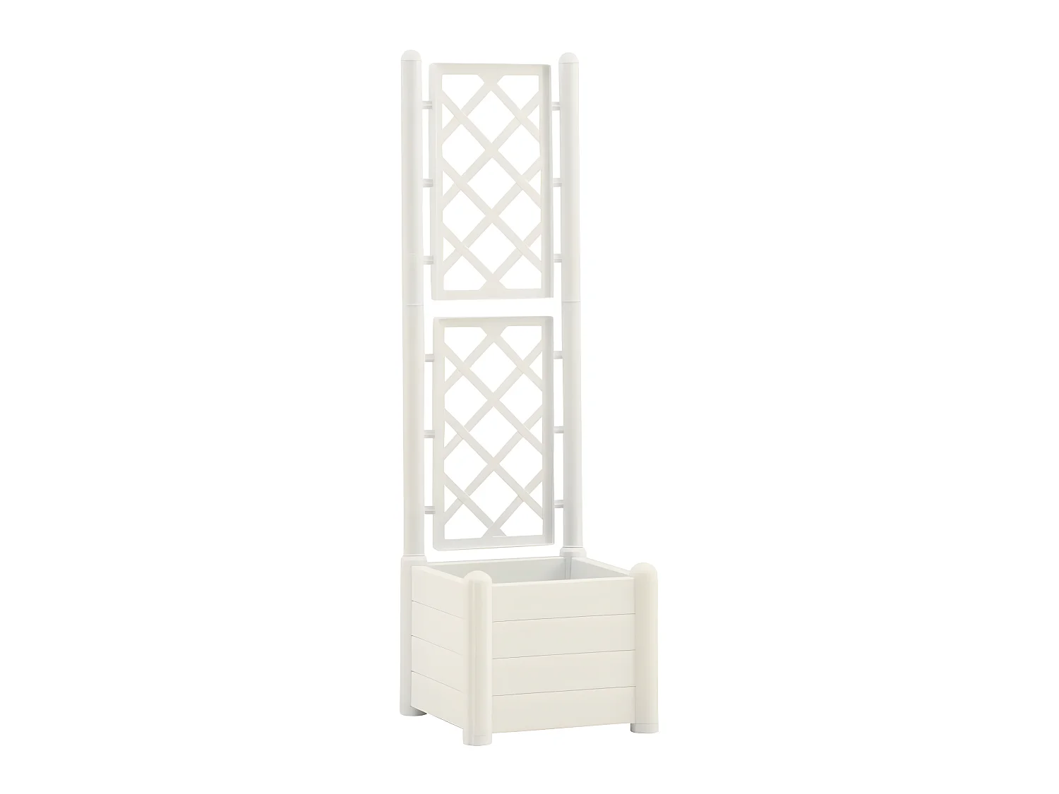 Jardinière avec treillis 43 blanche 43 x 43 x 142 cm 02_0000813