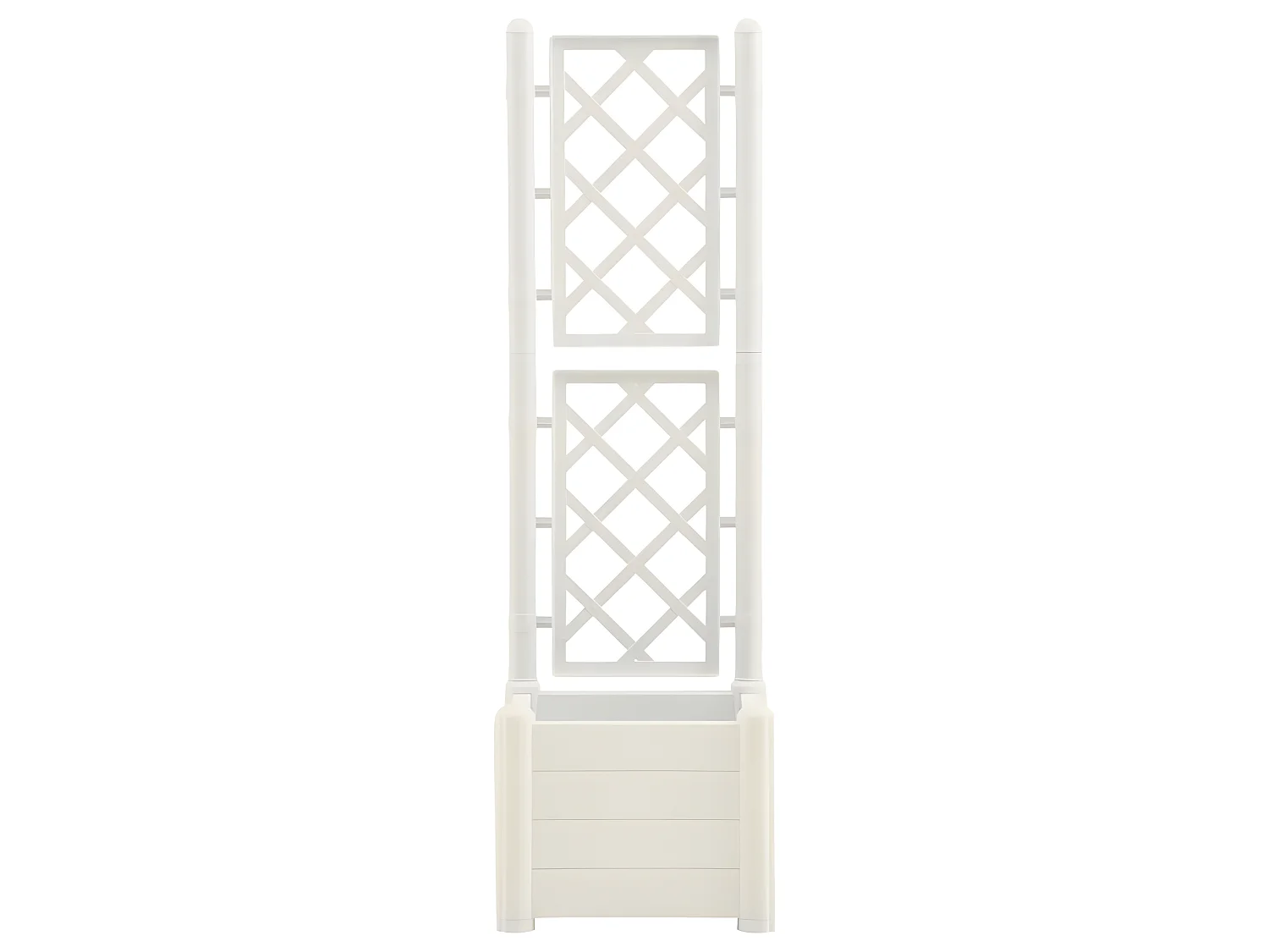 Jardinière avec treillis 43 blanche 43 x 43 x 142 cm 02_0000813