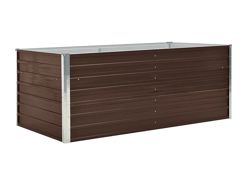 Jardinera 160 x 80 x 45 cm acero galvanizado marrón 02_0000794