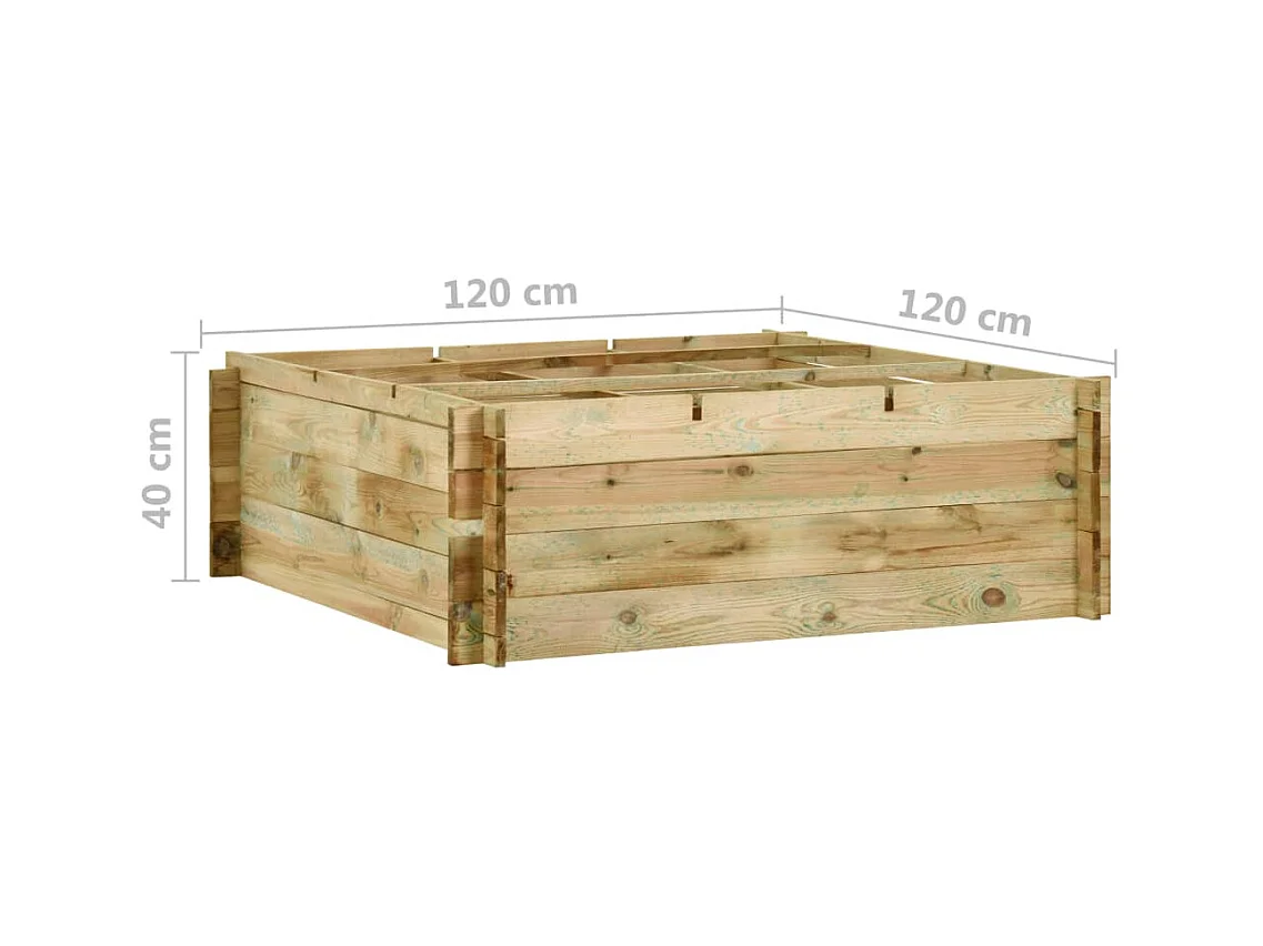 Jardinière pour légumes bois bois marron 120 x 120 x 40 cm 02_0000837
