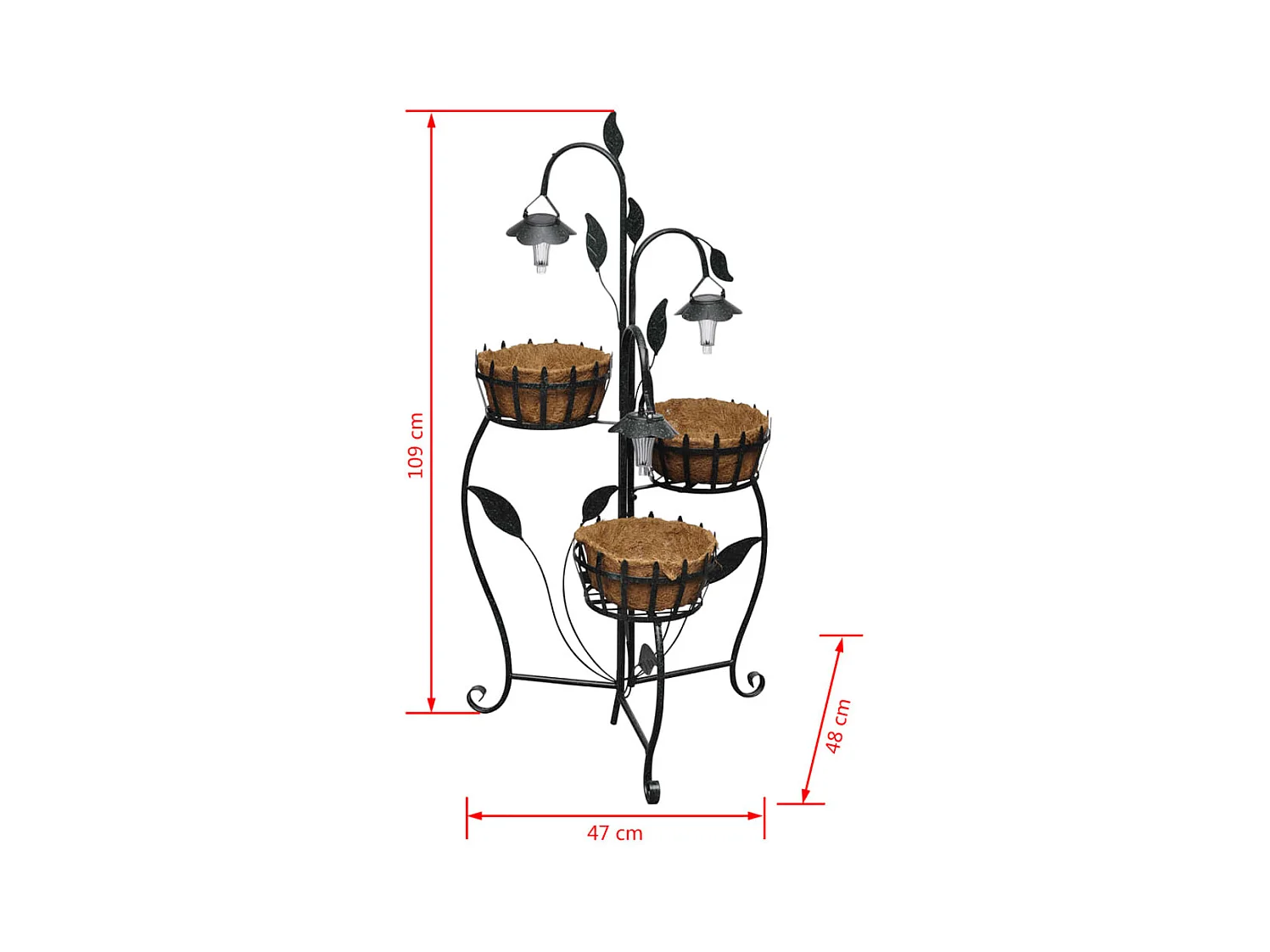 Panier à fleurs suspendu 47 x 48 x 109 cm 02_0001389